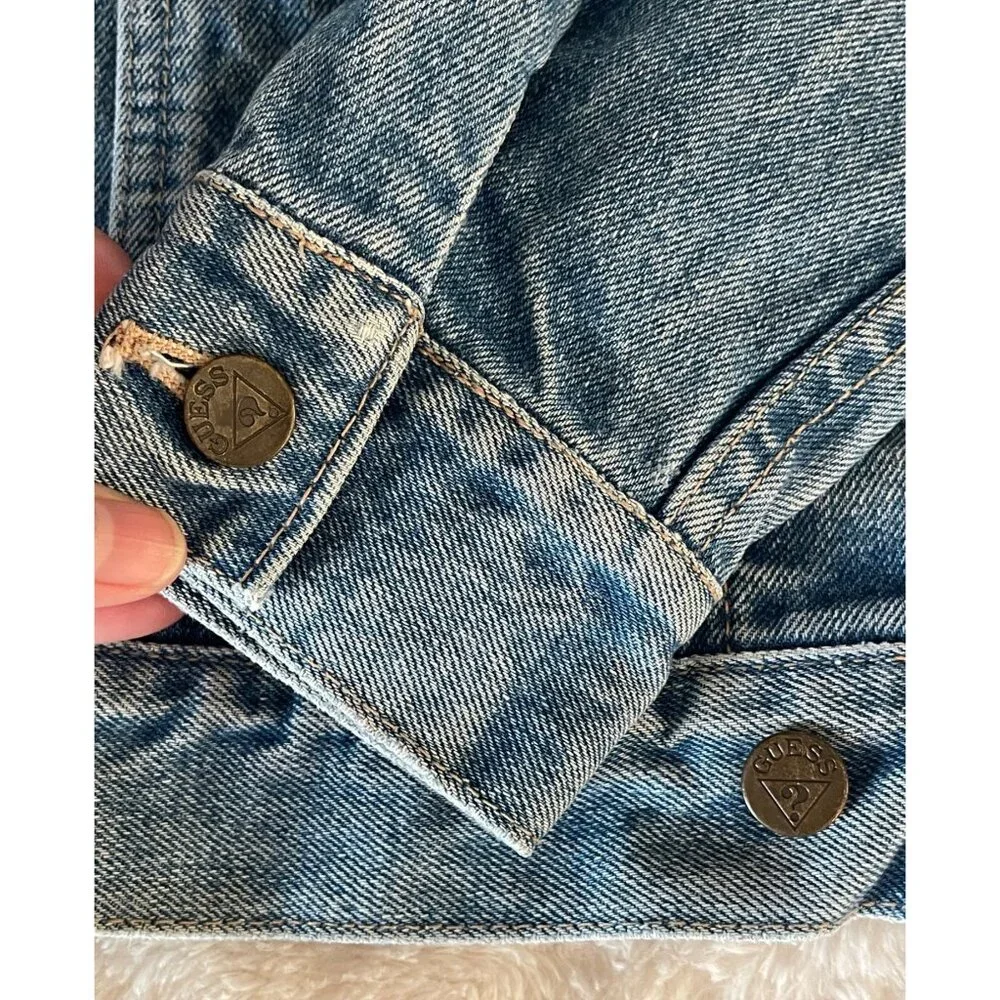 Vintage GUESS George Marciano Denim Trucker Jacket 90's Youth Unisex - Picture 10 of 10